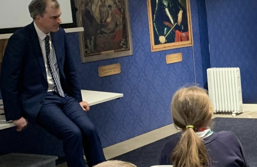 Julian meeting with Masham CE Primary School at Parliament's Education Centre