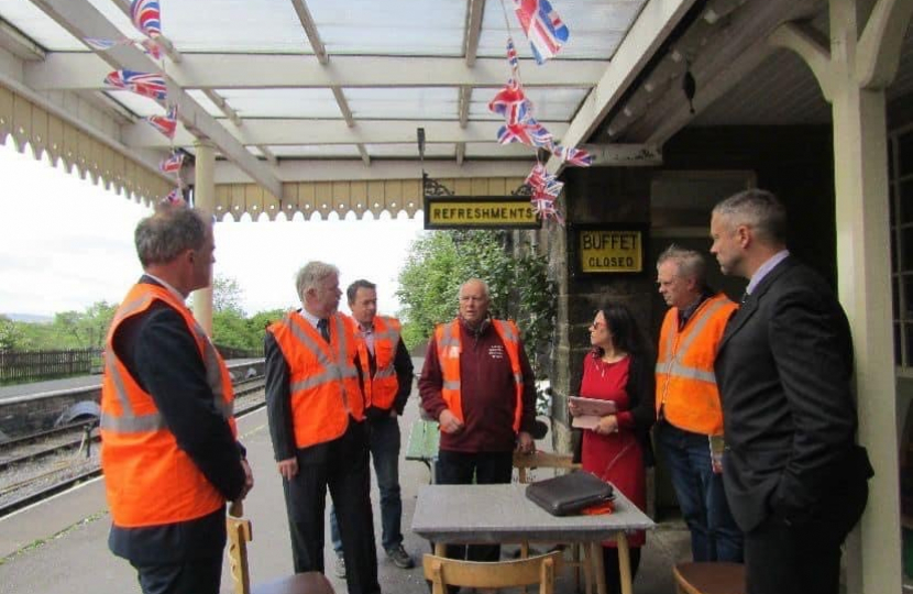 Julian meets with staff at Embsay Station