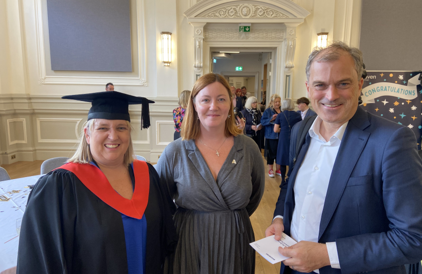 Julian with Nikki Chestnutt head of department for aviation & travel (left) and Katie Rankin Emerging Talent & Careers Manager, Co-Chair Yorkshire & Humber Apprentice Ambassador Network (centre)