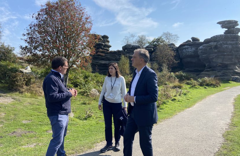 Julian with Justin Scully, National Trust General Manager (left) and Jen Taylor, Brimham’s Operations Manager (centre)