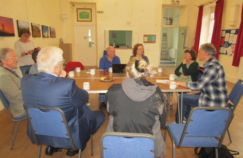 Julian meeting with members of the Burton in Burton in Londsdale community