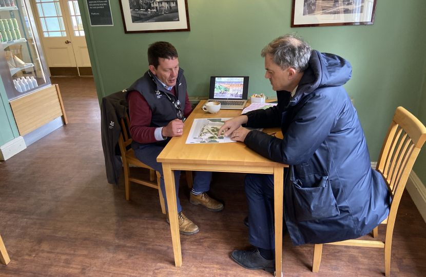 Julian Smith MP with Justin Scully, General Manager of Fountains Abbey