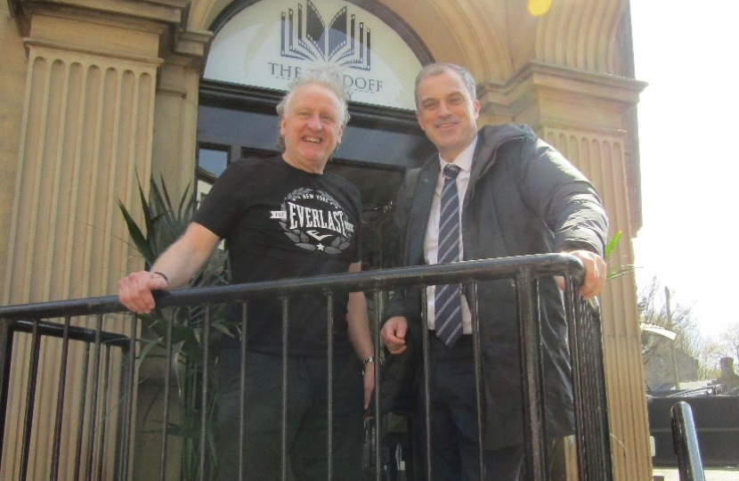 Julian outside with Keith at the Tordoff Gallery