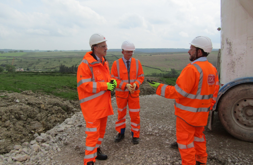 Julian visiting the site of the A59 repairs