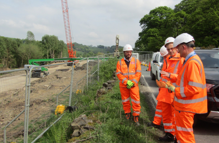 Julian visiting the site of the A59 repairs