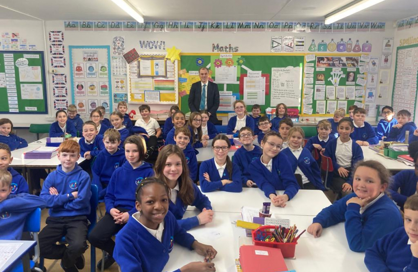 Julian visits Moorside Primary School