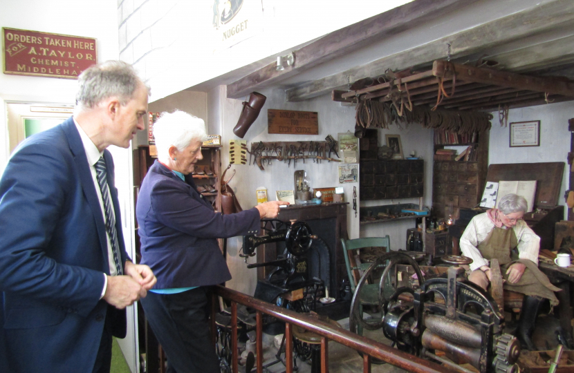 Julian at Nidderdale Museum with Sue Welch