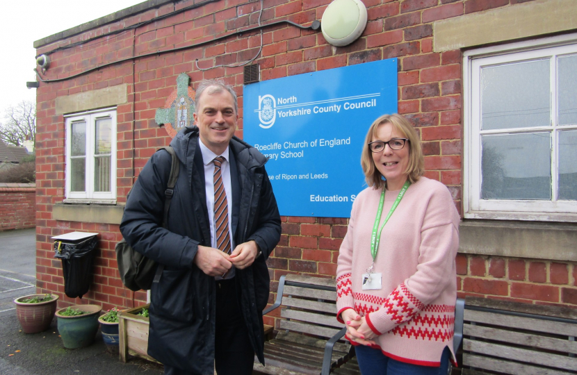 Julian meeting headteacher Lesley Briggs