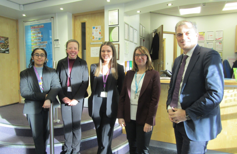 Julian visiting Skipton Girls' High School