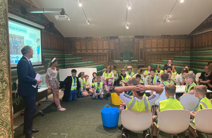 Julian meeting Settle pupils