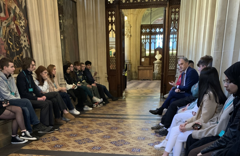 South Craven School meeting Julian in Parliament