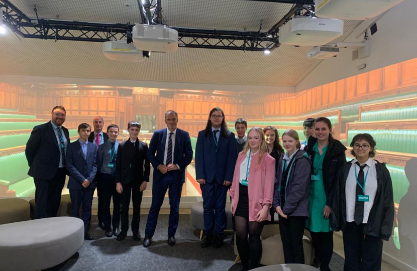 Julian meeting students in Westminster