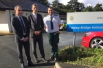 Julian Smith MP and Rod Barnes at Pateley Bridge ambulance station