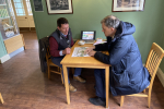 Julian Smith MP with Justin Scully, General Manager of Fountains Abbey