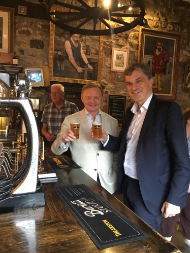 Julian Smith at Theakston's Brewery with Simon Theakston