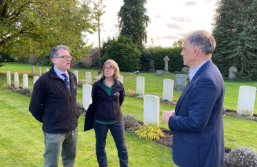 Julian Smith MP with Elizabeth Smith, Public Engagement Coordinator, and Gareth Crossman, Head of Government Relations and Public Affairs