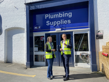 Julian Smith with Rachel Fryers, Managing Director of Merritt & Fryers