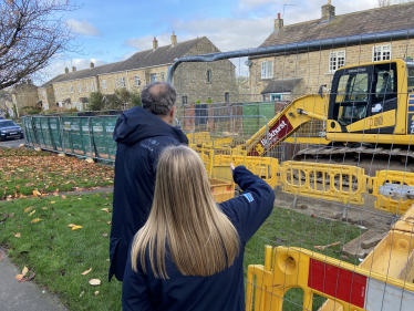 Julian Smith MP reviewing works with Yorkshire Water