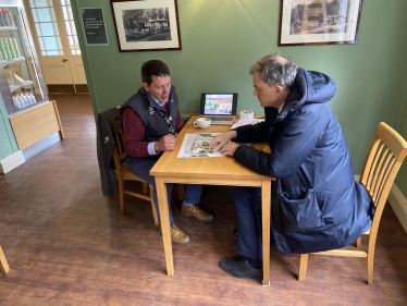 Julian Smith MP with Justin Scully, General Manager of Fountains Abbey