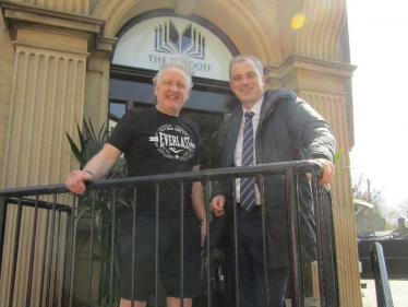 Julian outside with Keith at the Tordoff Gallery