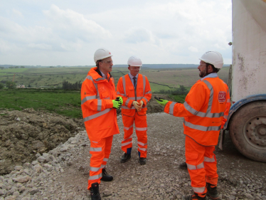 Julian visiting the site of the A59 repairs