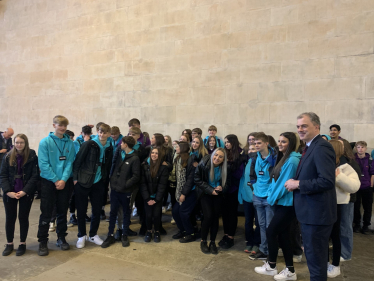 Nidderdale High School students meet Julian in Parliament