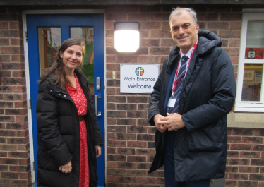 Julian visiting Sharow CoE Primary School