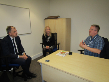 Julian visiting Skipton Jobcentre