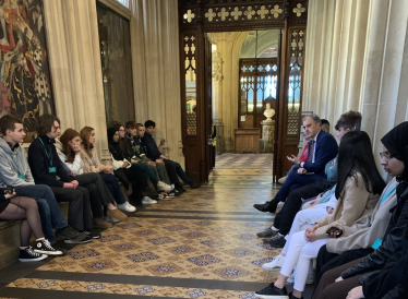 Julian meeting students from South Craven School in Parliament 